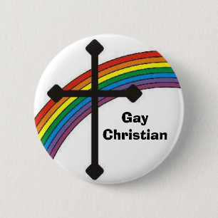 Chapa Redonda De 5 Cm rainbow_cross, GayChristian