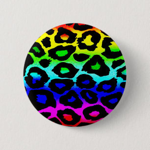 Chapa Redonda De 5 Cm rainbow_leopard_print alterado