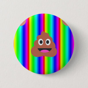 Chapa Redonda De 5 Cm rainbow poop emoji