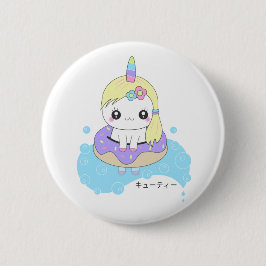 Chapa Redonda De 5 Cm Rainbow Unicorn
