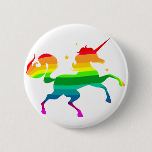 Chapa Redonda De 5 Cm Rainbow Unicorn
