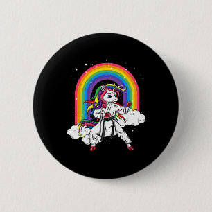 Chapa Redonda De 5 Cm Rainbow Unicorn Karate Taekwondo Mma Judo Kids Gir