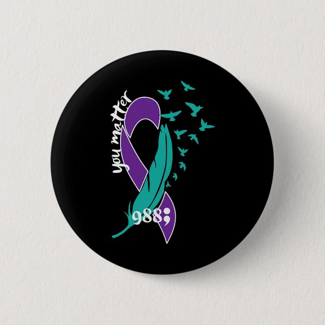 Chapa Redonda De 5 Cm Rainbow You Problem 988 Suicide Prevention Awarene (Anverso)