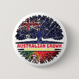 Chapa Redonda De 5 Cm Raíz australiana portuguesa de Australia