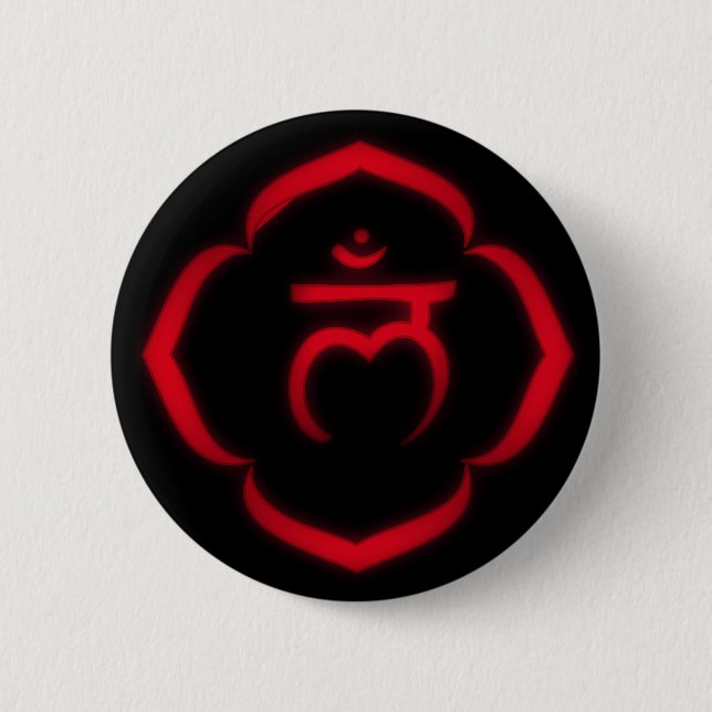 Chapa Redonda De 5 Cm Raíz "estarcida" Chakra - Muladhara (Anverso)