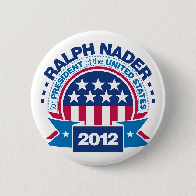 Chapa Redonda De 5 Cm Ralph Nader para el presidente 2012 (Anverso)