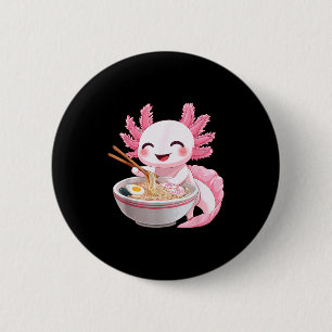 Chapa Redonda De 5 Cm Ramen de Axolotl Anime Kawaii