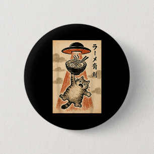 Chapa Redonda De 5 Cm Ramen Ovni Gato Divertido Anime Japonés Hombres Mu
