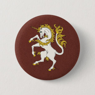 Chapa Redonda De 5 Cm Rampante unicornio