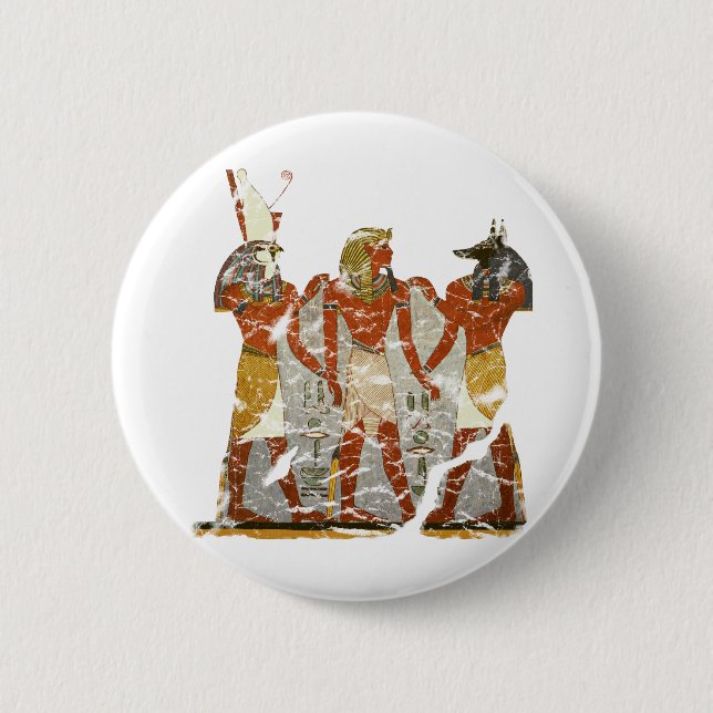 Chapa Redonda De 5 Cm Ramsés, horus, anubus (Anverso)