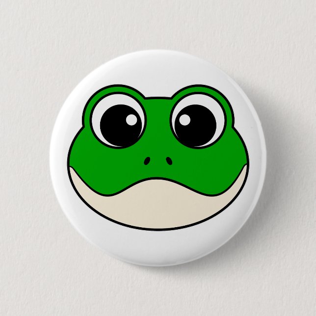 Chapa Redonda De 5 Cm Rana Cute Sonriente (Anverso)