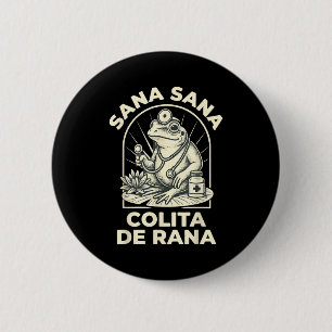 Chapa Redonda De 5 Cm Rana Divertida Sana Sana Colita De Rana Linda Mexi