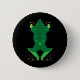Chapa Redonda De 5 Cm Rana geométrica minimalista gráfico animal natural