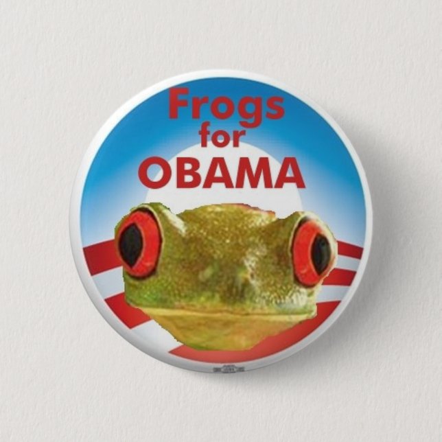 Chapa Redonda De 5 Cm Ranas para Obama (Anverso)
