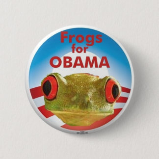 Chapa Redonda De 5 Cm Ranas para Obama