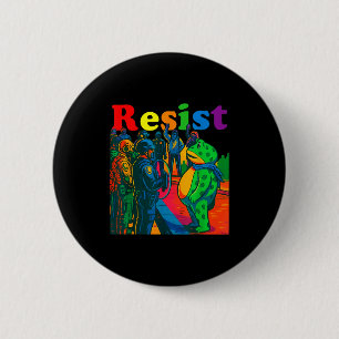 Chapa Redonda De 5 Cm Ranas resisten protesta de rana de Portland Vintag