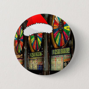 Chapa Redonda De 5 Cm Ranuras de Navidades de Las Vegas