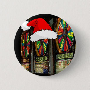 Chapa Redonda De 5 Cm Ranuras de Navidades de Las Vegas