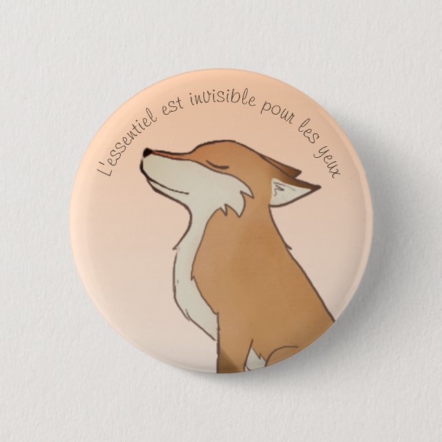 Chapa Redonda De 5 Cm Raposa Pequeno Príncipe (Anverso)