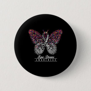 Chapa Redonda De 5 Cm Raras Enfermedades Sensibilización Shirt Butterfly