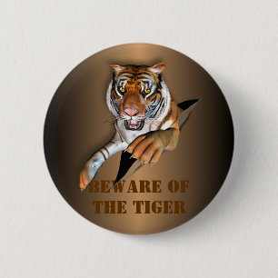 Chapa Redonda De 5 Cm Rasgadura de diseño del tigre