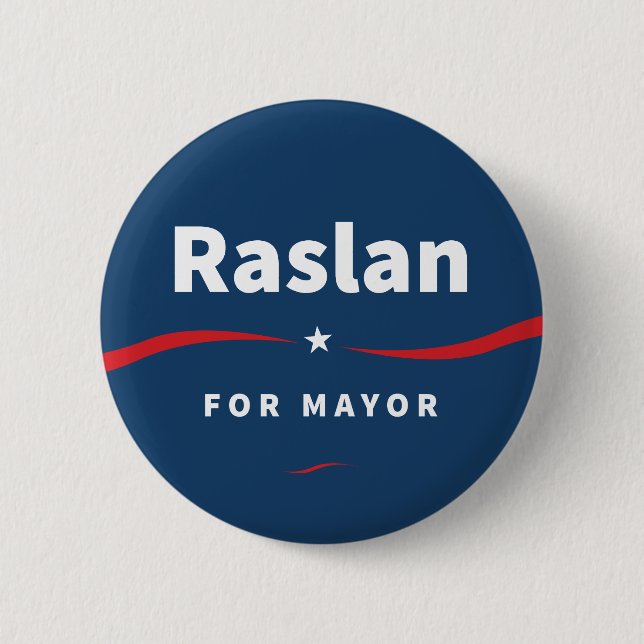 Chapa Redonda De 5 Cm Raslan para alcalde Button (Anverso)