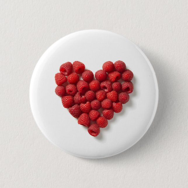 Chapa Redonda De 5 Cm Raspberry Heart (Anverso)