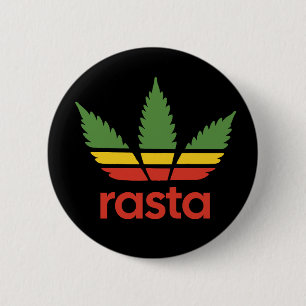 Chapa Redonda De 5 Cm Rasta Leaf Pin