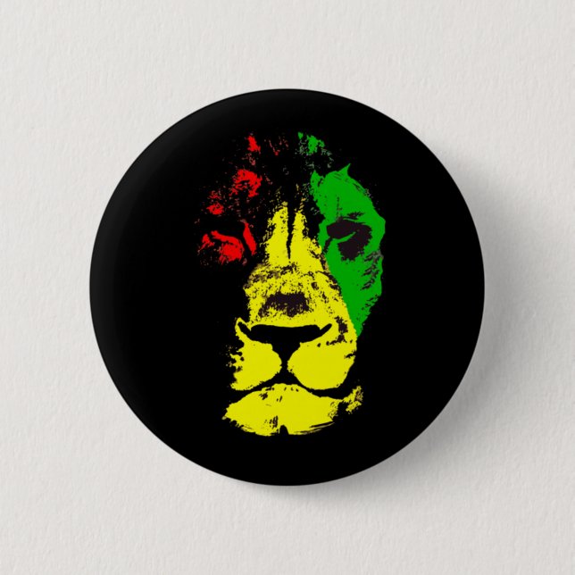 Chapa Redonda De 5 Cm Rasta - León De Judá (Anverso)