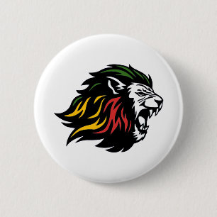 Chapa Redonda De 5 Cm Rasta Lion