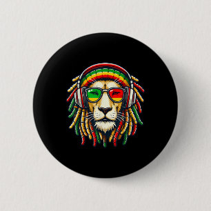 Chapa Redonda De 5 Cm Rasta Reggae Music Lion Jamaica