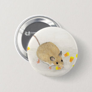 Chapa Redonda De 5 Cm Ratón con cuernos de caramelo