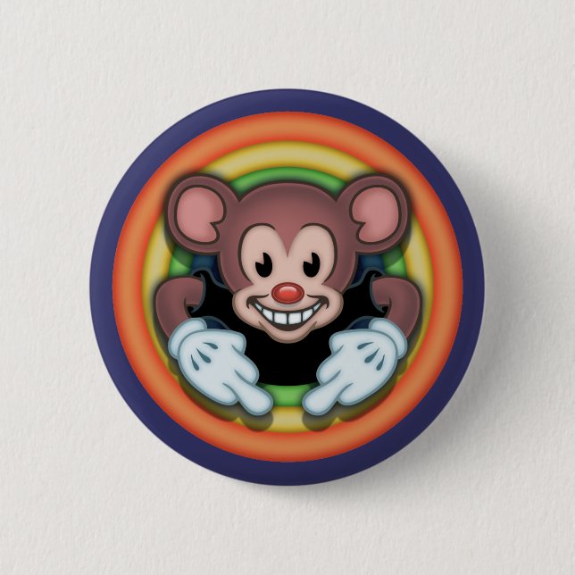 Chapa Redonda De 5 Cm Ratón de Attitudy (Anverso)