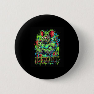Chapa Redonda De 5 Cm Raton de gimnasio muscular Fisicoculturista Graffi