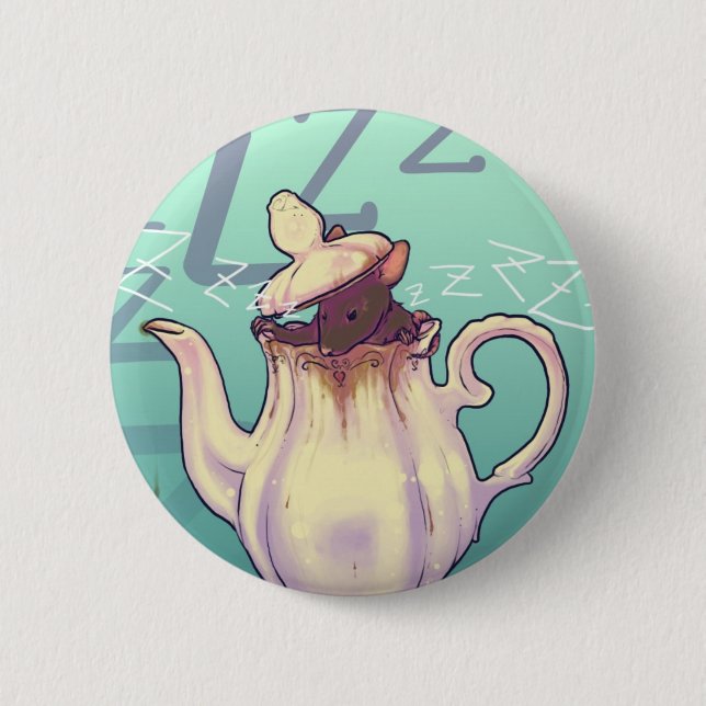 Chapa Redonda De 5 Cm Ratón de la puerta con la tetera (Anverso)