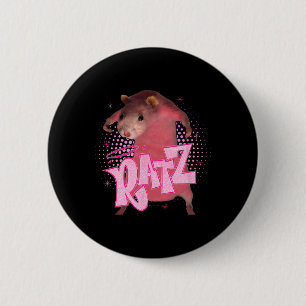 Chapa Redonda De 5 Cm Ratz divertido ratón rosa rata meme hombres mujere