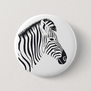 Chapa Redonda De 5 Cm Rayas de cebra: arte abstracto negrita en blanco y