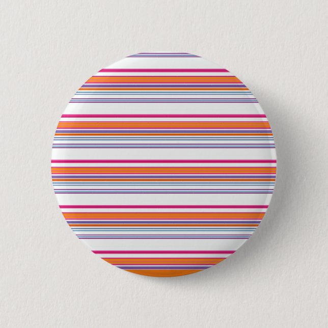 Chapa Redonda De 5 Cm Rayas naranjas rosadas (Anverso)