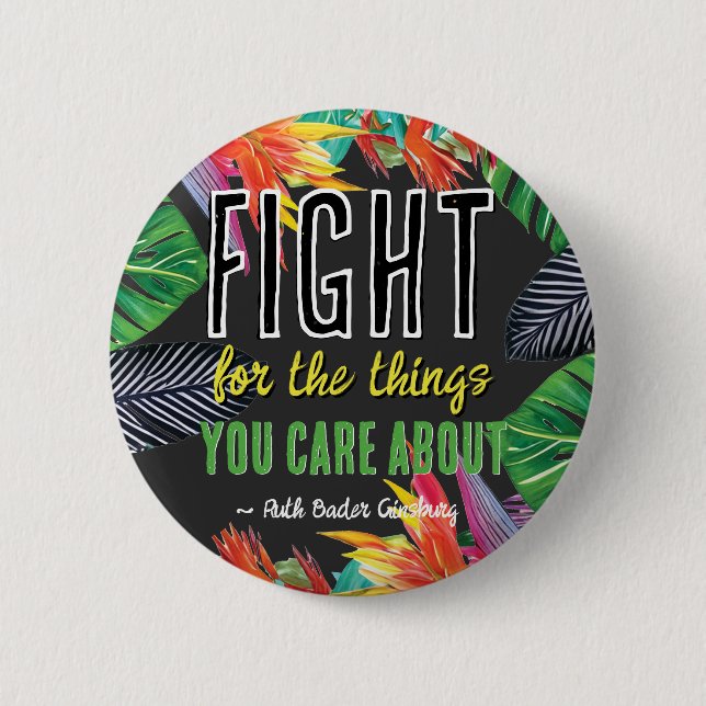 Chapa Redonda De 5 Cm RBG Ruth Bader Ginsburg cita a feminista liberal (Anverso)