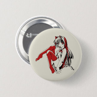 Chapa Redonda De 5 Cm RBP, Neko la chica gato anime sexy furry