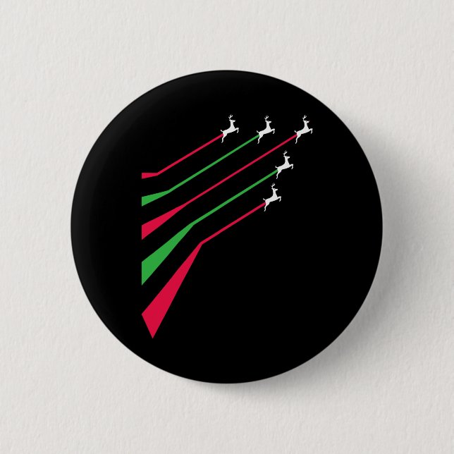 Chapa Redonda De 5 Cm Reactores de reno estribo patriótico rojo y verde  (Anverso)