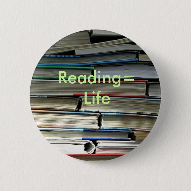 Chapa Redonda De 5 Cm Reading=Life (Anverso)