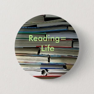 Chapa Redonda De 5 Cm Reading=Life