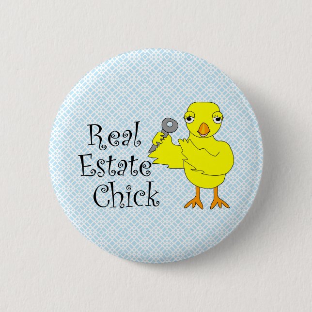 Chapa Redonda De 5 Cm Real Estate Chick  (Anverso)
