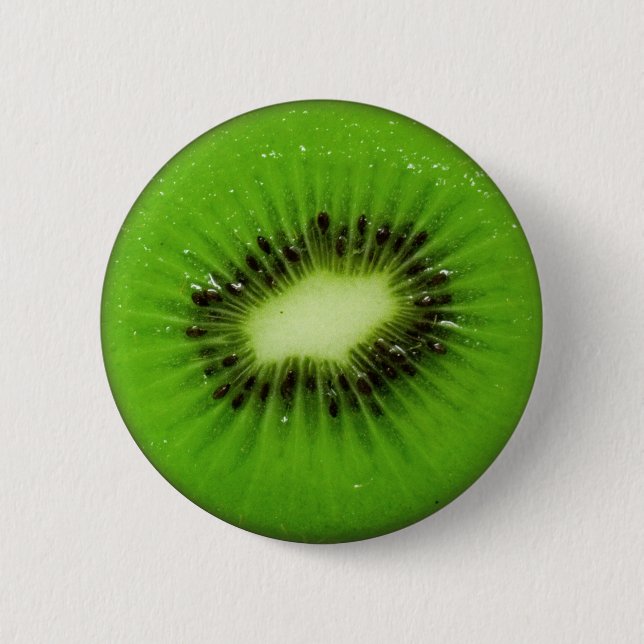 Chapa Redonda De 5 Cm Rebanada fresca de la fruta de kiwi (Anverso)