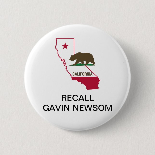 Chapa Redonda De 5 Cm RECALL GAVIN NEWSOM GOVERNOR Button (Anverso)
