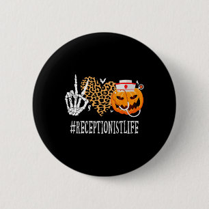 Chapa Redonda De 5 Cm Recepción Paz Amor Calabaza Diversión Halloween Le