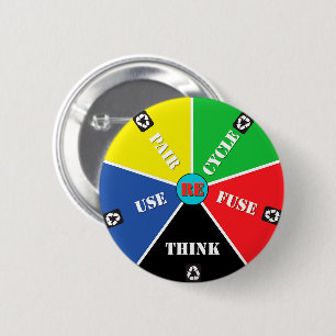 Chapa Redonda De 5 Cm Reciclar, reutilizar, refundir, repensar - Guardar