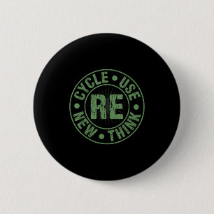 Chapa Redonda De 5 Cm Reciclar reutilizar renovar repensar crisis ambien