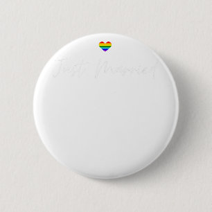 Chapa Redonda De 5 Cm Recién casado Boda gay LGBTQ Lesbiana novia Gay